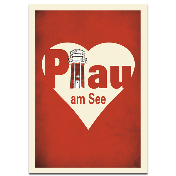 Plaupause: Postkarte "Plau mein Herz"