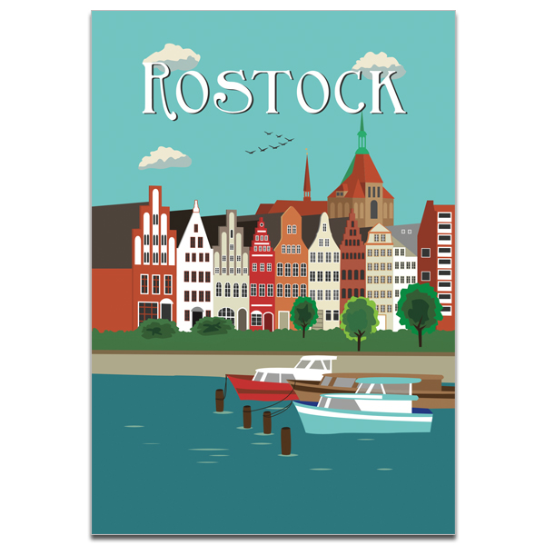 Plaupause Postkarte "Rostock"