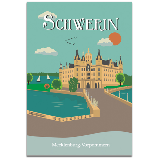 Plaupause Postkarte "Schwerin"