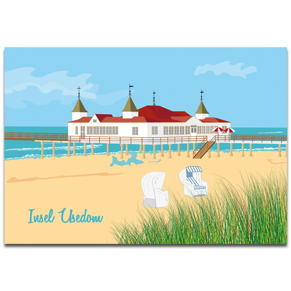 Plaupause Postkarte "Insel Usedom"