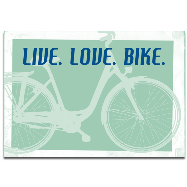 Plaupause Postkarte "Live. Love. Bike."